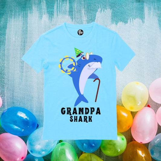 Shark Theme Birthday Tees - Grandpa Shark - T Bhai