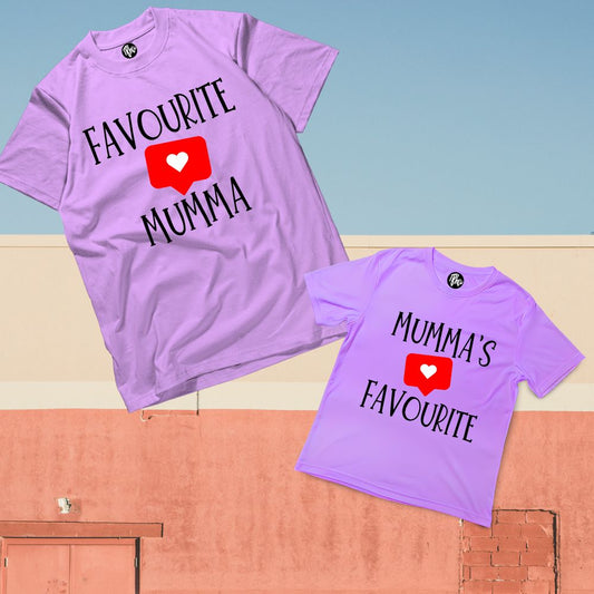 Mumma's Favourite and Favourite Mumma Matching Mom and Kid T-Shirts