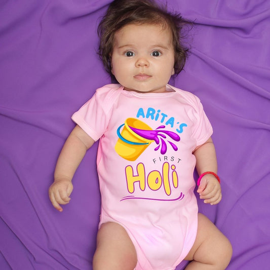 Customized First Holi Onesie for Babies