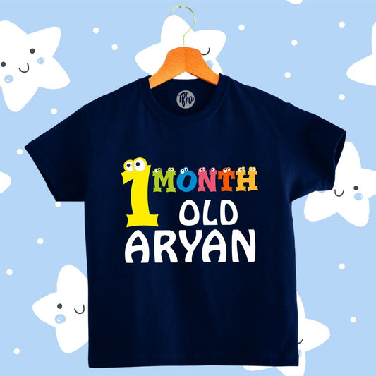 Personalized Monthly Birthday T-Shirt for Babies | 0-9 Months