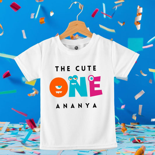 Personalized The Cute One T-Shirt for First Birthday Celebrations - T Bhai