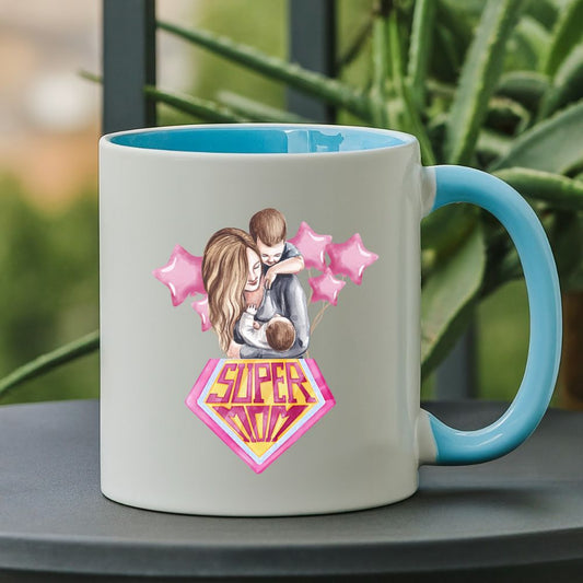 SuperMom Coffee Mug | Mother Days Gift | Birthday Gift | Sky Blue Coffee Mug