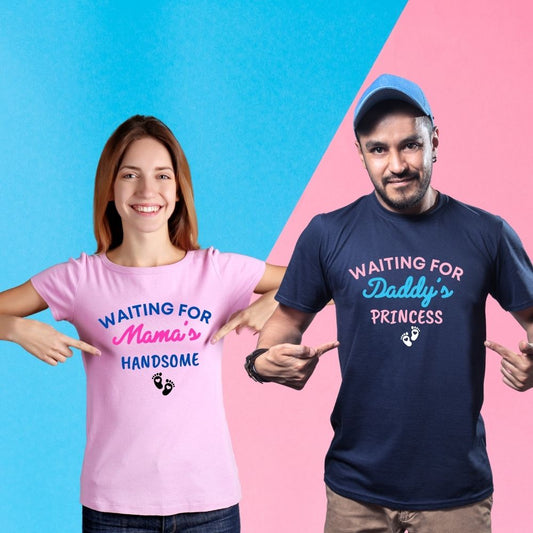 Waiting for Mama's Handsome and Daddy's Princess Baby Announcement T-Shirts