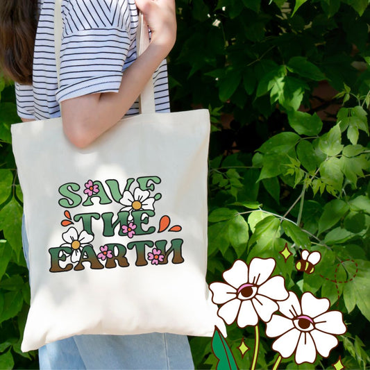 Save the Earth Tote Bag with Zipper - T Bhai