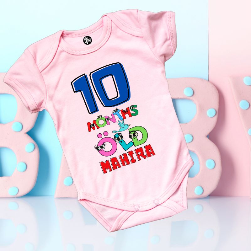 Monthly Birthday Rompers | 0-11 Months | Customized Colorful Birthday Onesie's - T Bhai