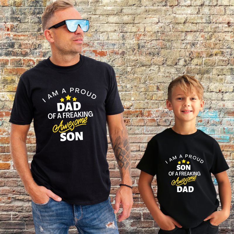Proud Dad and Proud Son Twinning T-Shirts