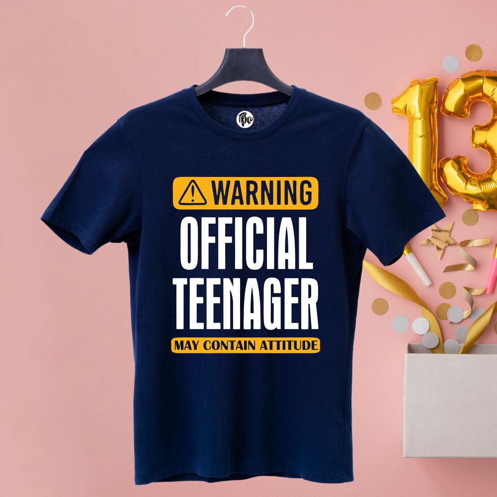 Warning Official Teenager 13th Birthday T-Shirt for Boys and Girls - T Bhai