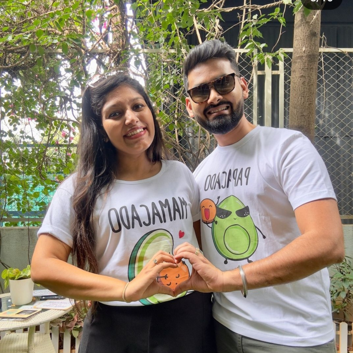 Mamacado and Papacado Baby Announcement Couple T-Shirts