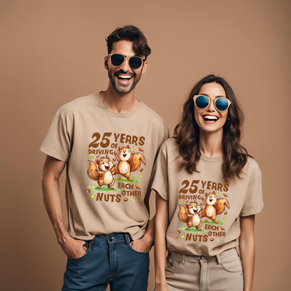 Customized 10 Years Of Driving Each Other Nuts - Anniversary Couple T-Shirt