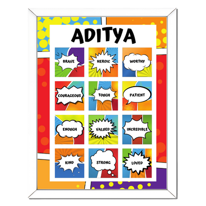 Superhero Themed Positive Affirmations Poster For Kids Room | Ideal Gift for Toddlers