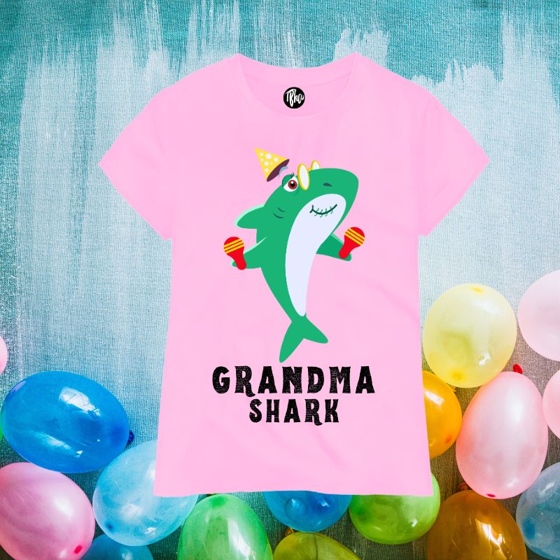 Shark Theme Birthday Tees - Grandma Shark - T Bhai