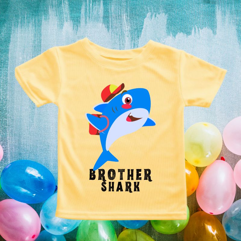 Shark Theme Birthday Tees - Brother Shark - T Bhai