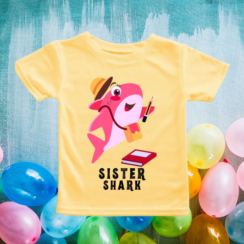 Shark Theme Birthday Tees - Sister Shark - T Bhai