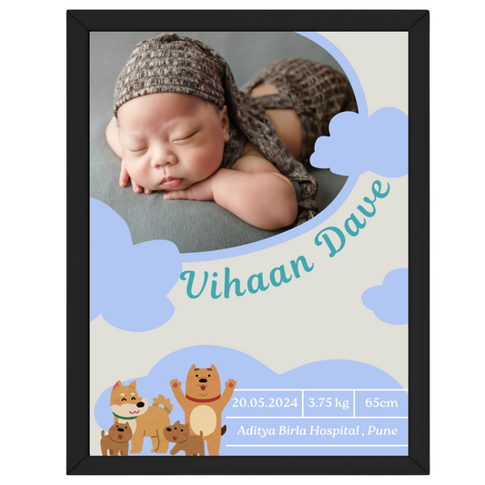 A Cherished Details Captured Forever | Baby's Birth Details Poster | Personalized Baby Arrival Poster