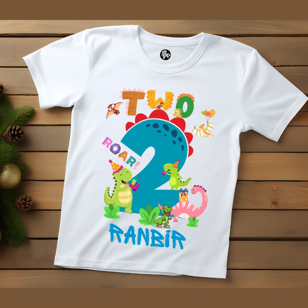 Dino Theme Second Birthday T-Shirt - T Bhai