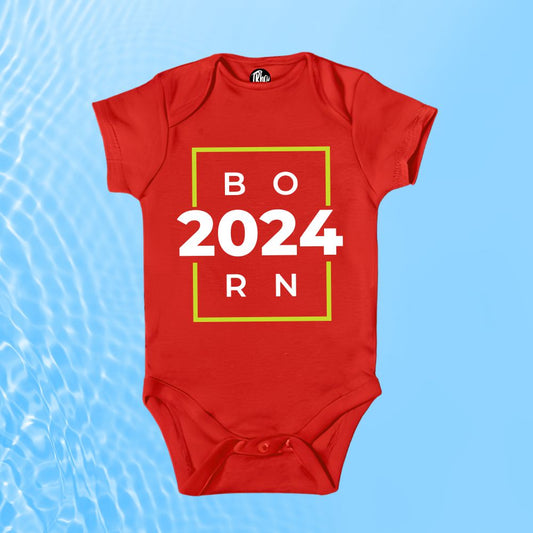 Born in 2024 Baby Birth Announcement Onesie
