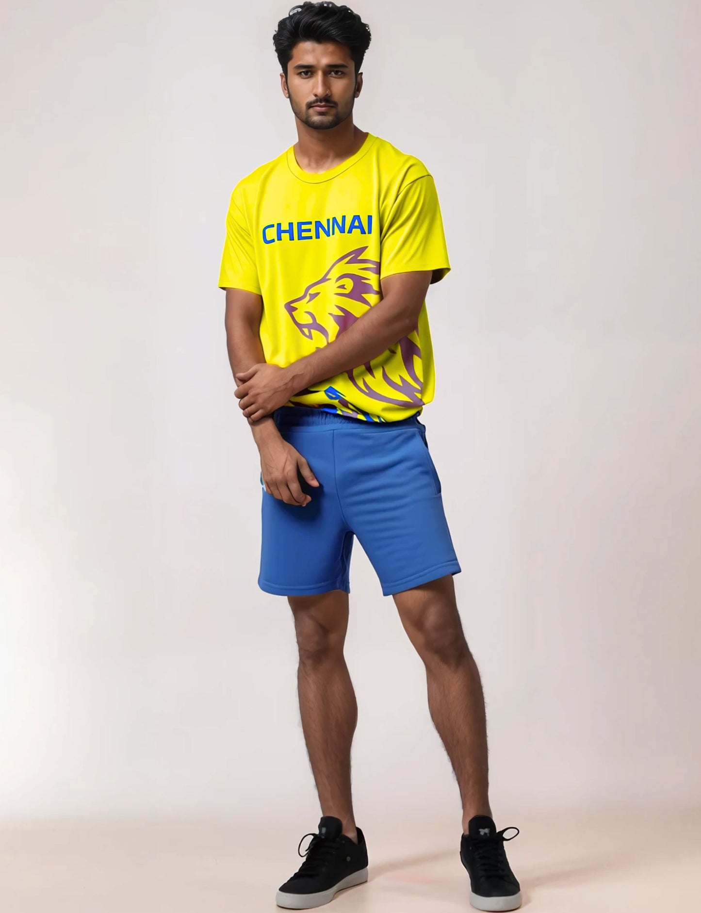 Personalized Team Chennai Jersey and Shorts for Cricket Enthusiasts