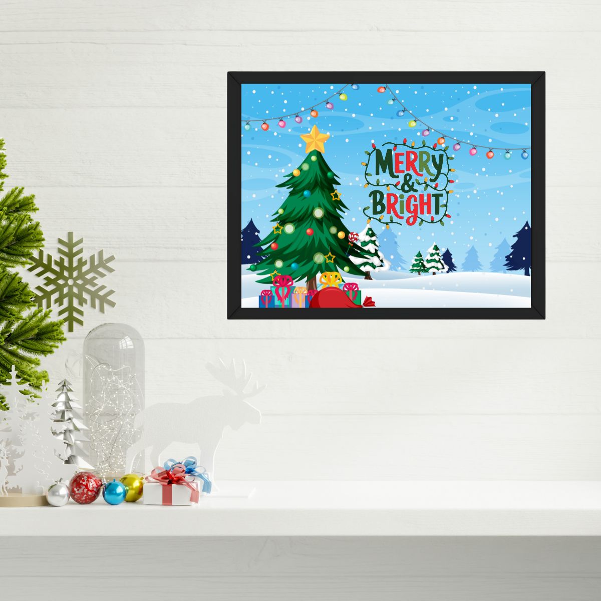 Christmas Home Décor Framed Posters | Merry & Bright