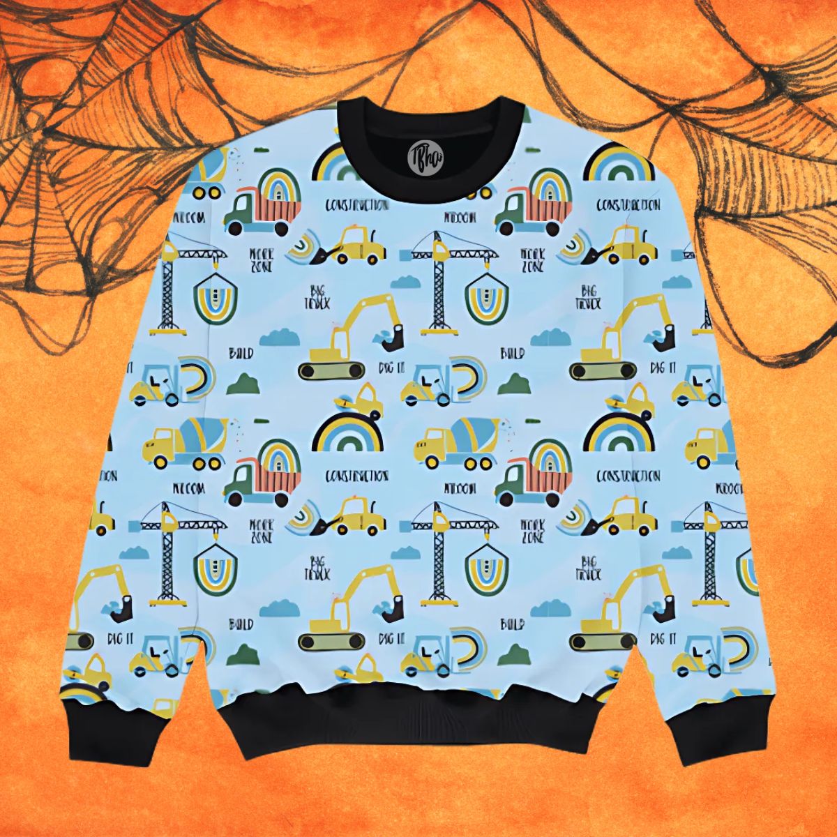 Construction Theme All Over Printed Sweatshirt for Kids