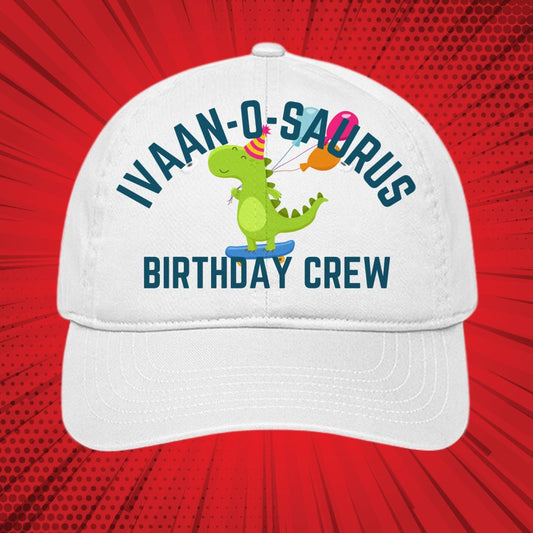 Dino Theme Baseball Cap for Dino Themed Birthday Parties