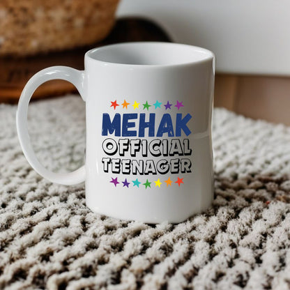 Custom Name Official Teenager White Coffee Mug - T Bhai