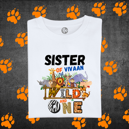 Personalized Wild and One - First Birthday Jungle Theme T-Shirts for Family