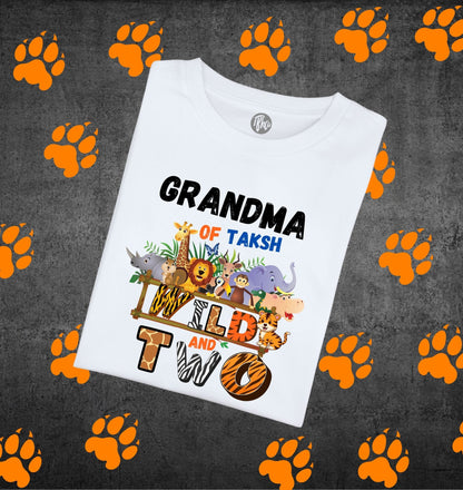 Personalized Relations Wild and Two - Second Birthday Jungle Theme T-Shirts