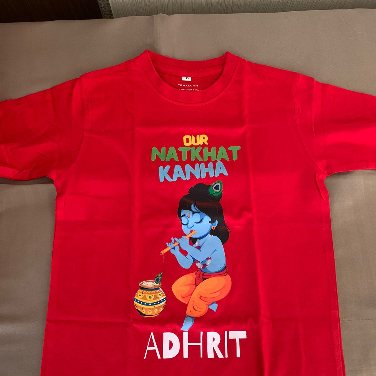 Our Natkhat Kanha Personalized Janmashtami Special T-Shirt for Kids