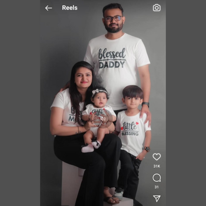 Blessed Mommy Blessed Daddy & Little Blessing Family T-Shirt