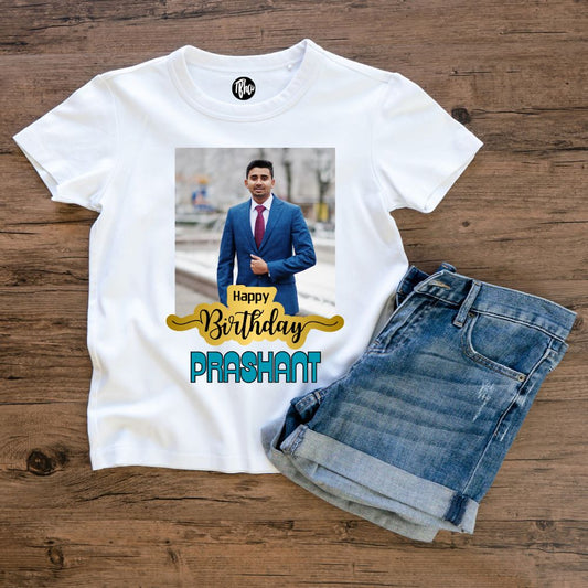 Personalized Photo Printed Happy Birthday T-Shirt | Birthday Gift