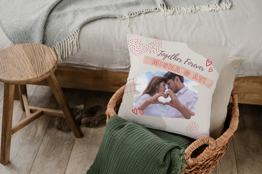 Forever Together Personalized Photo Print Cushion Cover