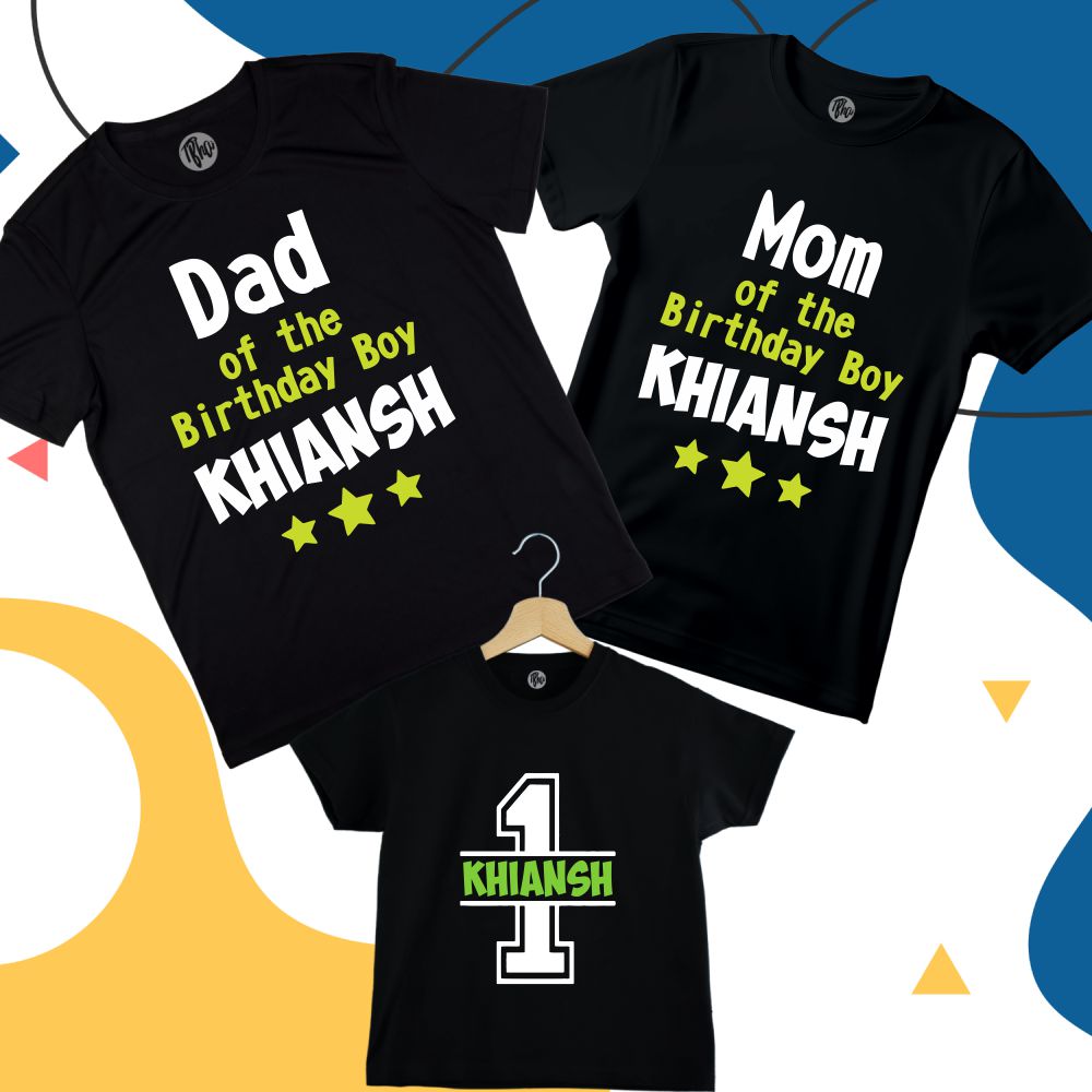 Dad Mom of the Birthday Boy Personalized First Birthday T-Shirts