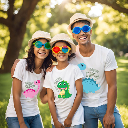 Daddy Mommy & Baby Dino Matching Family T-Shirts