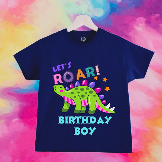 Let's Roar Dino Theme Birthday Boy T-Shirt - T Bhai