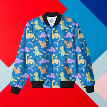 Dino Theme All Over Printed Bomber Jacket