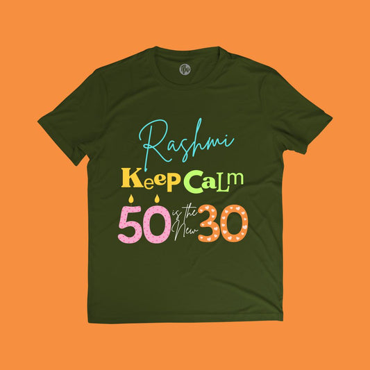 Fifty is the new Thirty | 50th Birthday T-Shirt | Birthday Crew T-Shirts | Olive Green T-Shirt