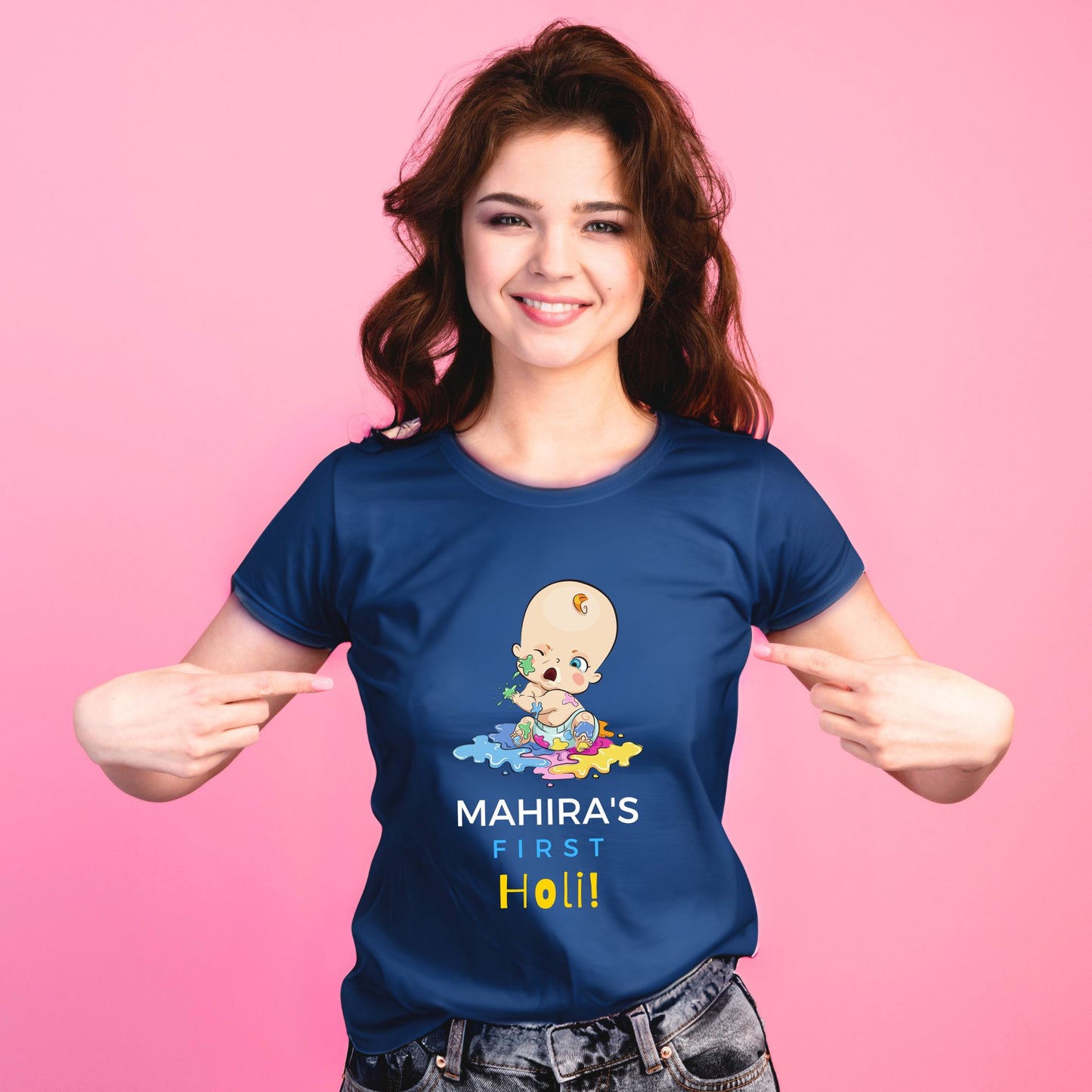 First Holi Personalized T-Shirts for Family