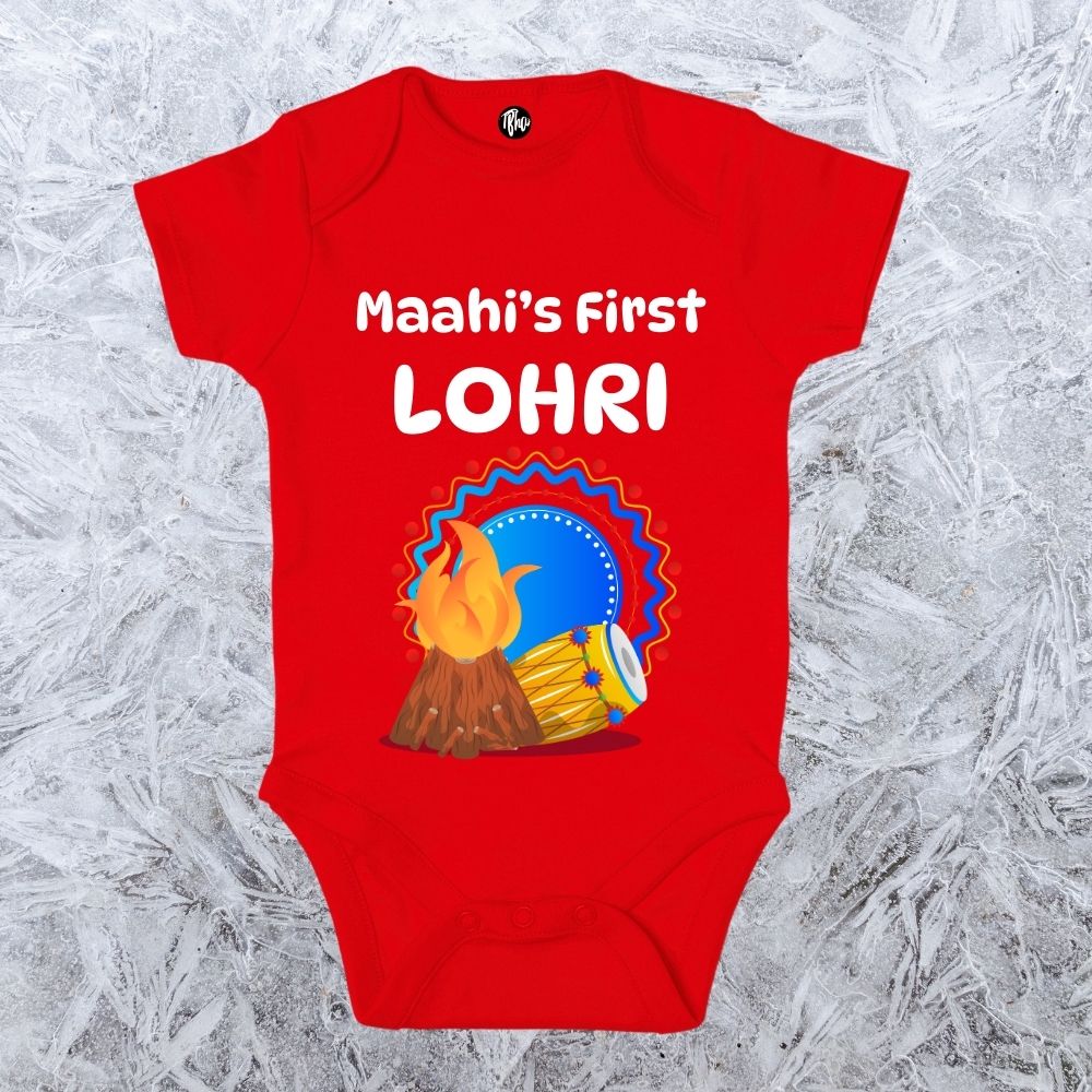 Personalized First Lohri Onesie/ T-Shirt/ Hoodie for Baby Boys & Baby Girls