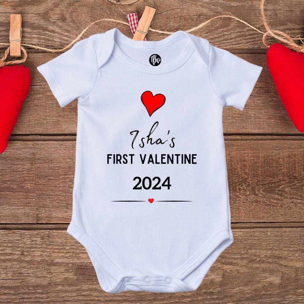 First Valentine Personalized Onesie for Babies