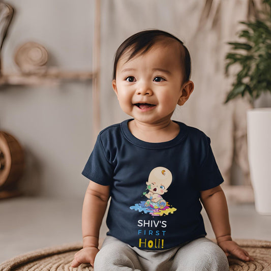 First Holi Customised T-Shirt for Babies