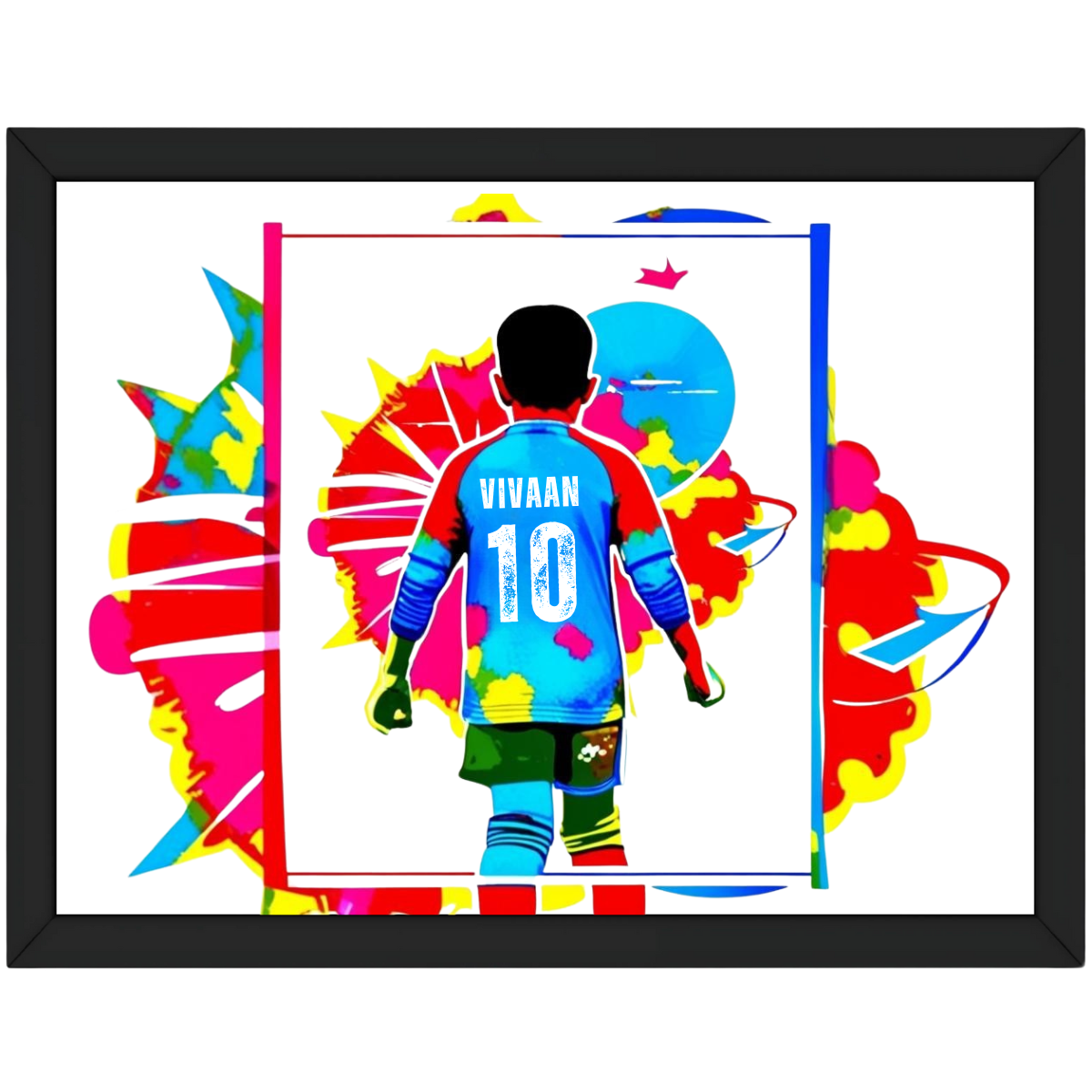 Personalized Motivational Football Player Framed Poster | Kids Room Wall Art