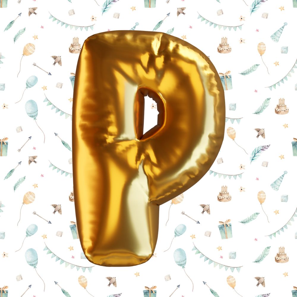 Gold Alphabet Balloons A-Z Alphabets for Party Decorations (16 Inch) - T Bhai