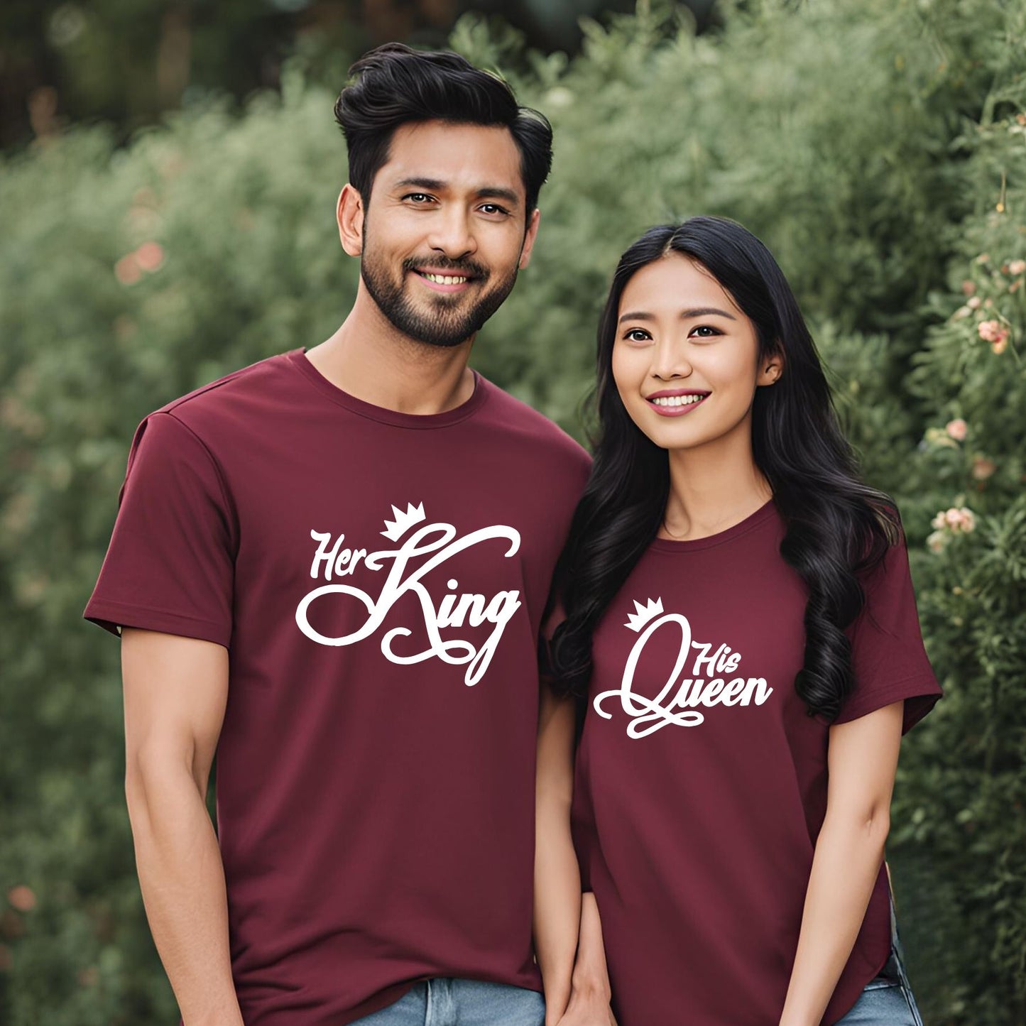 King Queen Couple T-Shirts | King Queen Prince & Princess T-Shirts for Family