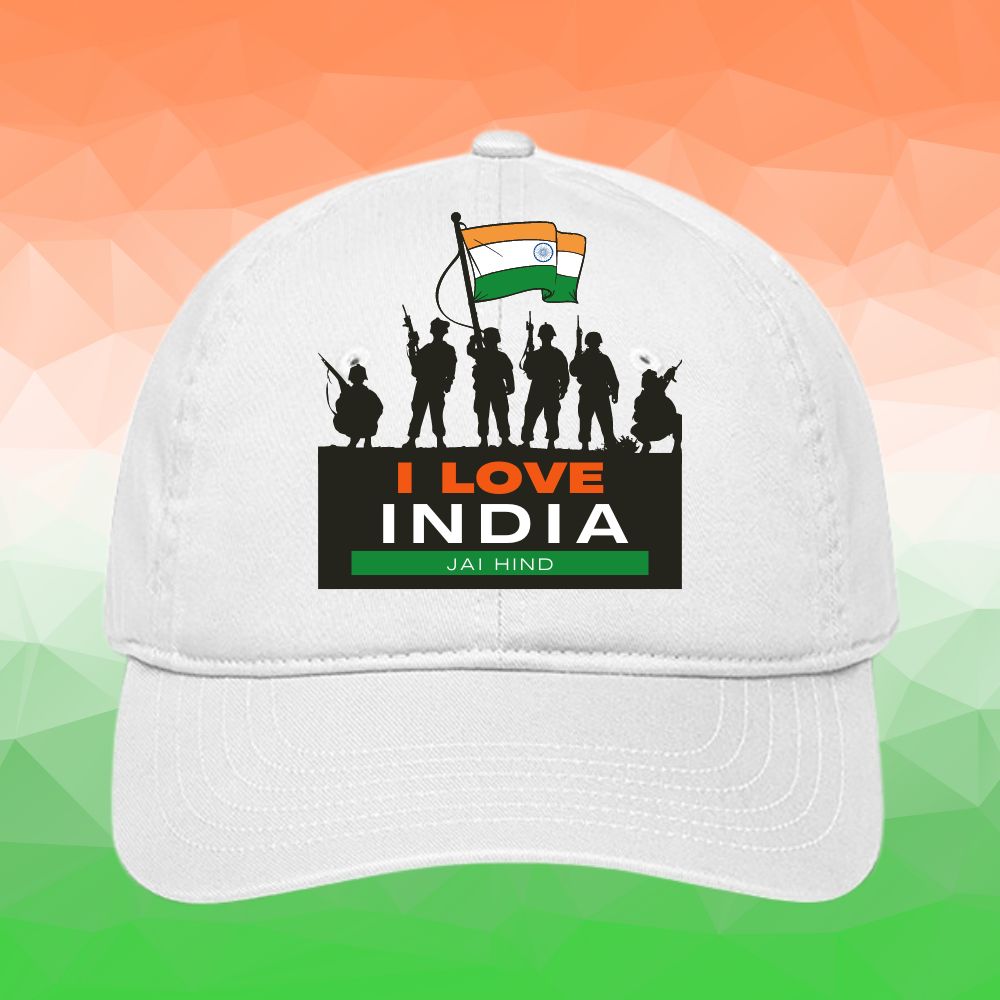 I Love India Cap for Independence and Republic Day