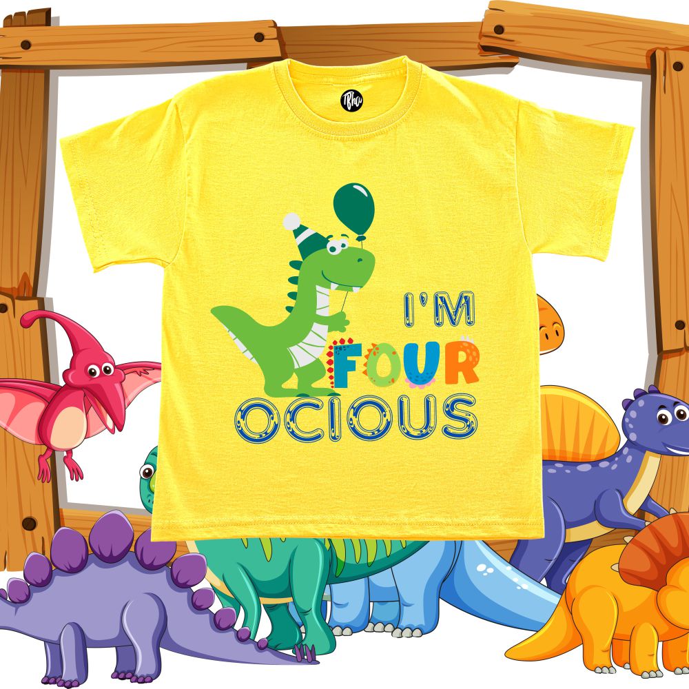 I'M Four Ocious Dinosaur Theme 4th Birthday T-Shirt