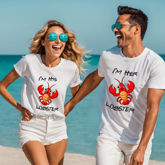 I'm Her Lobster I'm His Lobster Friends Theme Couple T-Shirt