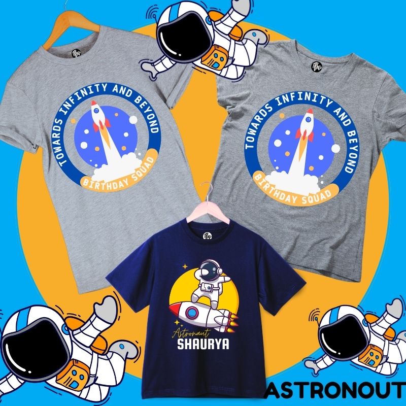 Towards Infinity and Beyond Space Theme Birthday Squad T-Shirts for Family - T Bhai