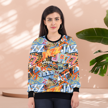 Jazzin' Around All Over Printed Sweatshirt