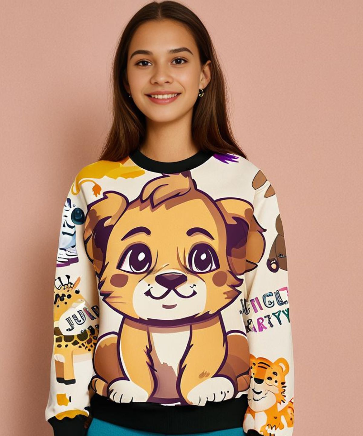 Jungle Party Simba And Friends All Over Printed Sweatshirt