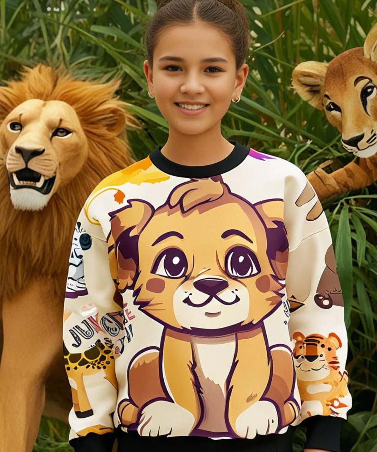 Jungle Party Simba And Friends All Over Printed Sweatshirt